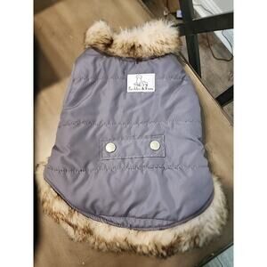 Barkley & Finn Pet Sherpa Lined Puffer W/Fur Dog Coat Jacket SMALL